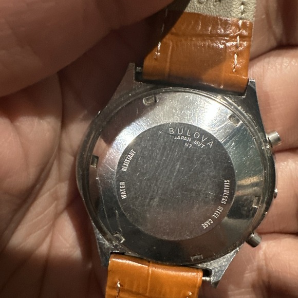 Working Rare Bulova N7 Digital Mens VTG Watch Quartz Brown 40mm New Battery 8in" - Picture 4 of 12